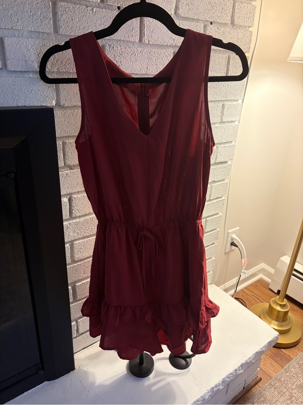 Amazon Burgundy Sleeveless V-Neck Romper